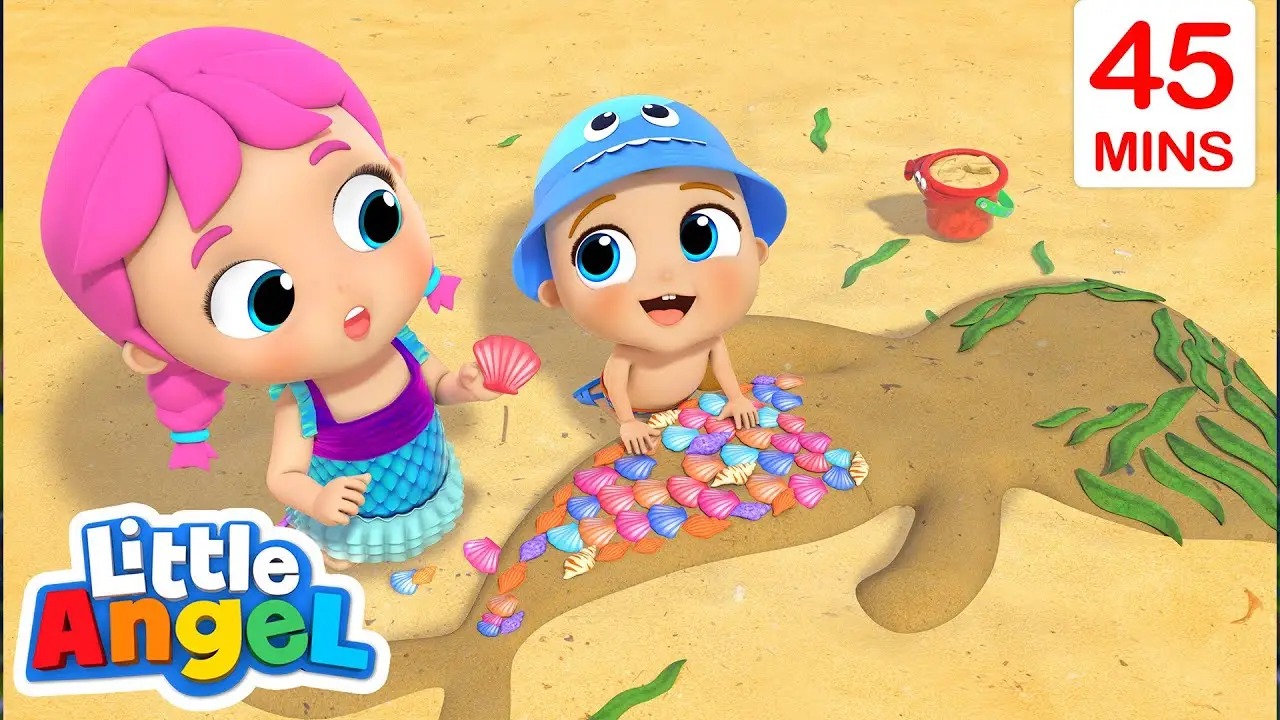 Mermaid Sand Sculptures Song  | Little Angel Kids Songs & Nursery Rhymes