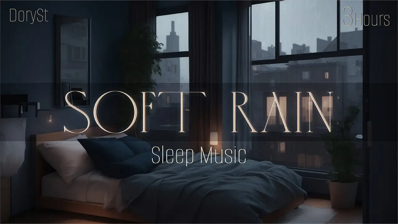 3hours - Relaxing Sleep Music - Soft Rain sleep - Deep Sleeping Music - Piano Chill  | DorySt