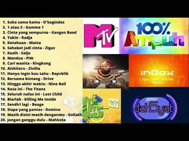 LAGU-LAGU HITS BAND ERA ACARA MUSIK 2000an!! AYO KEMBALI NOSTALGIA ERA SD, SMP, SMA GENERASI 90an.