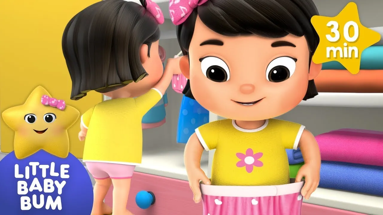 Mia learns to get dressed by herself!⭐ 30 min of LittleBabyBum Nursery Rhymes